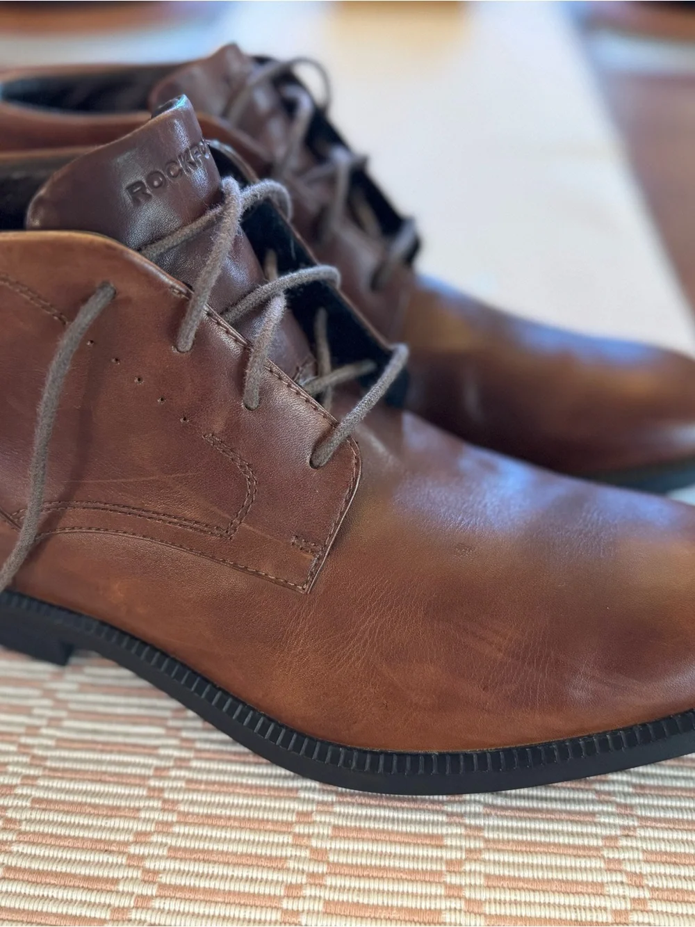 Rockport Men's Dark Brown Leather Chukka Boots